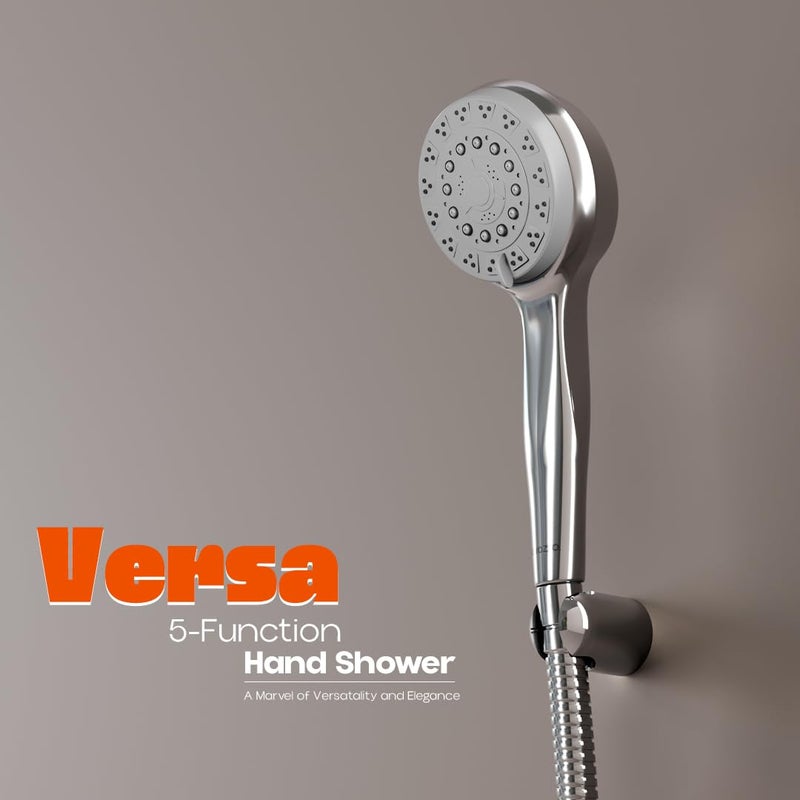 Lorazzo Versa 5-Function Hand Shower for Bathroom | 5-modes water flow | 1-Year Limited Warranty (1 piece handheld shower head only) - Image 2