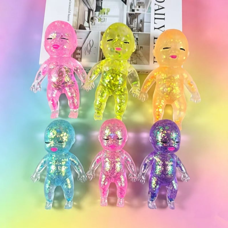 Natasha Little Black Doll Squishy Toy with Maltose and Colorful Glitter, Cute and Adorable Doll with Slow Rebound and Moldable Stress Relief Toy - Image 5