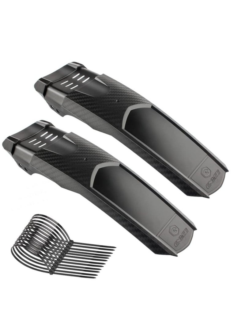 Y&D Mountain Bike Fender, MTB Mudguard, Textured Rubber Mud Guards, Front and Rear Bicycle Suitable for all kinds of mountain bikes, Fits 20" 26" 27.5" 29" Universal Bike, Black (2PCS)  - Image 1