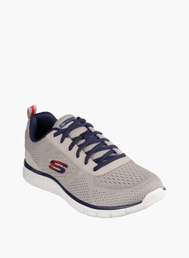 سكيتشرز Men's Logo Detail Sports Shoes With Lace-Up Closure - Track