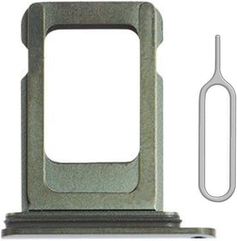 Perzework حامل درج بطاقة SIM بديل لجهاز iPhone 11 Pro و iPhone 11 Pro Max (الأخضر الداكن) مع حلقة مطاطية مقاومة للماء ودبوس إخراج (نسخة بطاقة SIM واحدة) - Image 1