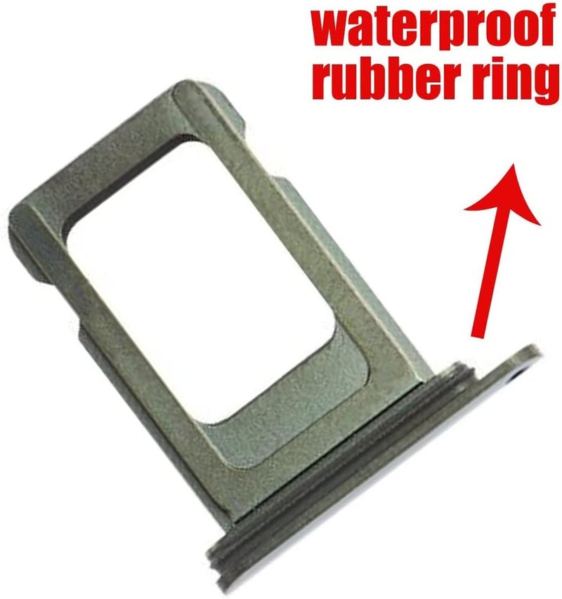 Perzework حامل درج بطاقة SIM بديل لجهاز iPhone 11 Pro و iPhone 11 Pro Max (الأخضر الداكن) مع حلقة مطاطية مقاومة للماء ودبوس إخراج (نسخة بطاقة SIM واحدة) - Image 2