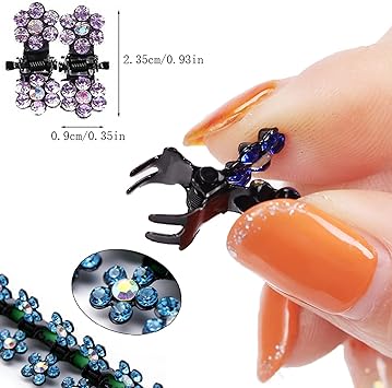 Songqee 65pcs Mini Claw Hair Clips Mix Colored Kids Hair Accessories for Girls Women Flower Hair Clips for Thin Hair Small Hair Claw Clips Metal Clamps Mini Hair Bangs Hair Pins - Image 2