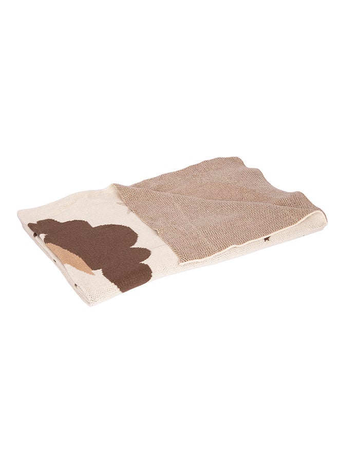 Alina Blanket 100% Cotton Knitted (Milestone Stone) - Image 1