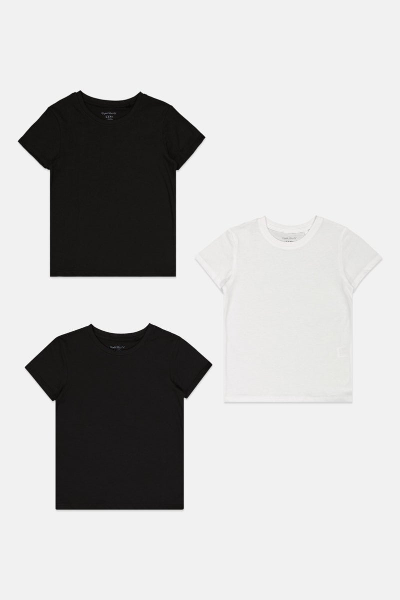 English Laundry Kids Boy 3 Pcs Short Sleeves Plain T-shirt, Multicolor  - Image 3