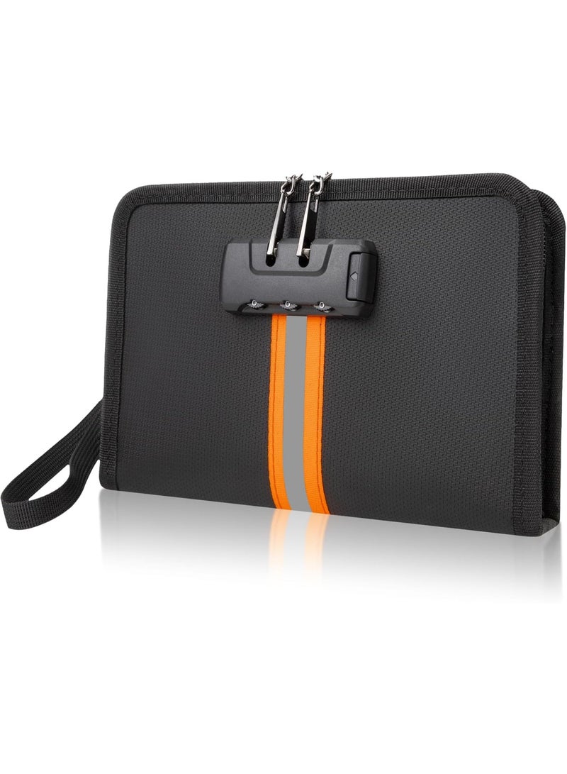 Fireproof Document Bag with Lock, Black, Small - Image 1