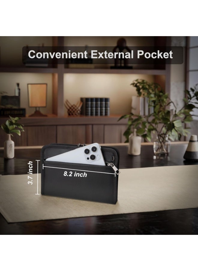 Fireproof Document Bag with Lock, Black, Small - Image 5