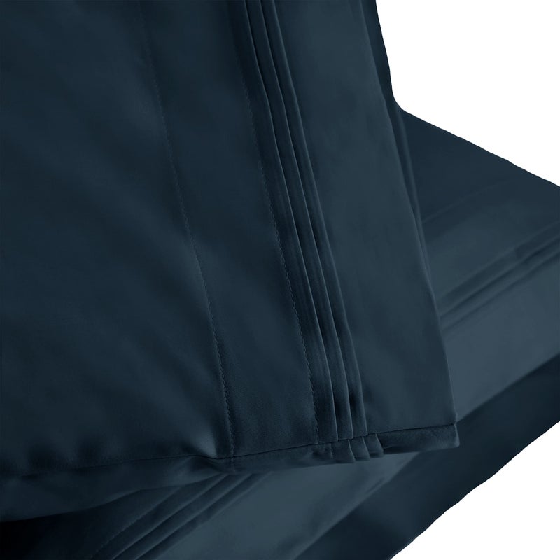 SUPERIOR 1000 Thread Count Egyptian Cotton Pillowcase Set Pillow Covers for All Pillows and Sleepers Soft Pillowcases for Bed Fashion Basics Large Cases 2Piece Set Standard Navy Blue