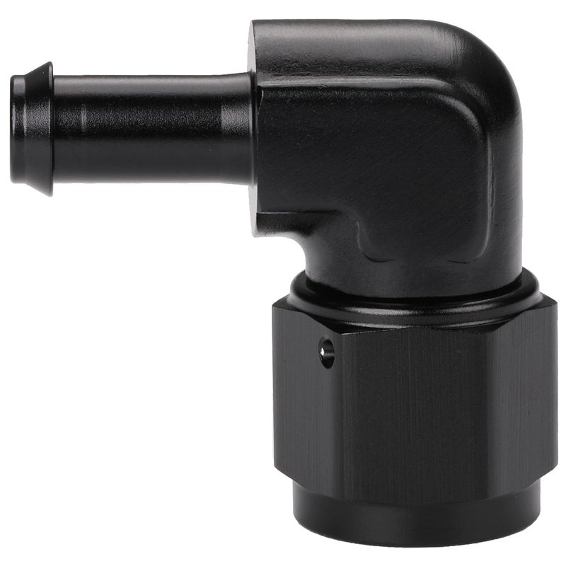 Podavelle 8AN Female to 38 Barb 90 Degree Hose Fitting Adapter Swivel Aluminum Black - Image 2