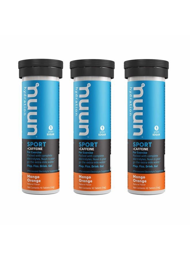 Nuun Sport + Caffeine: Mango Orange Electrolyte Tablets (3 Tubes of 10 Tabs) 33 - Image 1