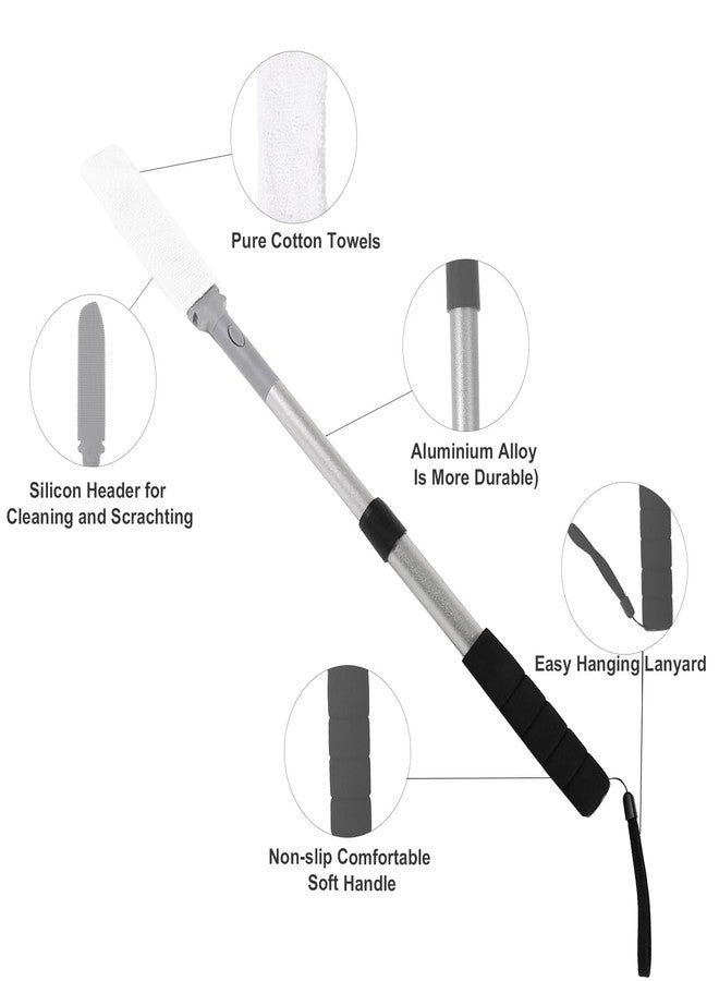 EASACE Toe Cleaning Brush 15.8-22.8in Foot Scrubber in Shower with Long Handle with 4 Reusable Drying Covers, Long- Handled Toe Lotion Applicator for Seniors,Elderly, Disabled Men and Women - Image 5