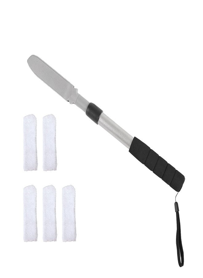 EASACE Toe Cleaning Brush 15.8-22.8in Foot Scrubber in Shower with Long Handle with 4 Reusable Drying Covers, Long- Handled Toe Lotion Applicator for Seniors,Elderly, Disabled Men and Women - Image 2