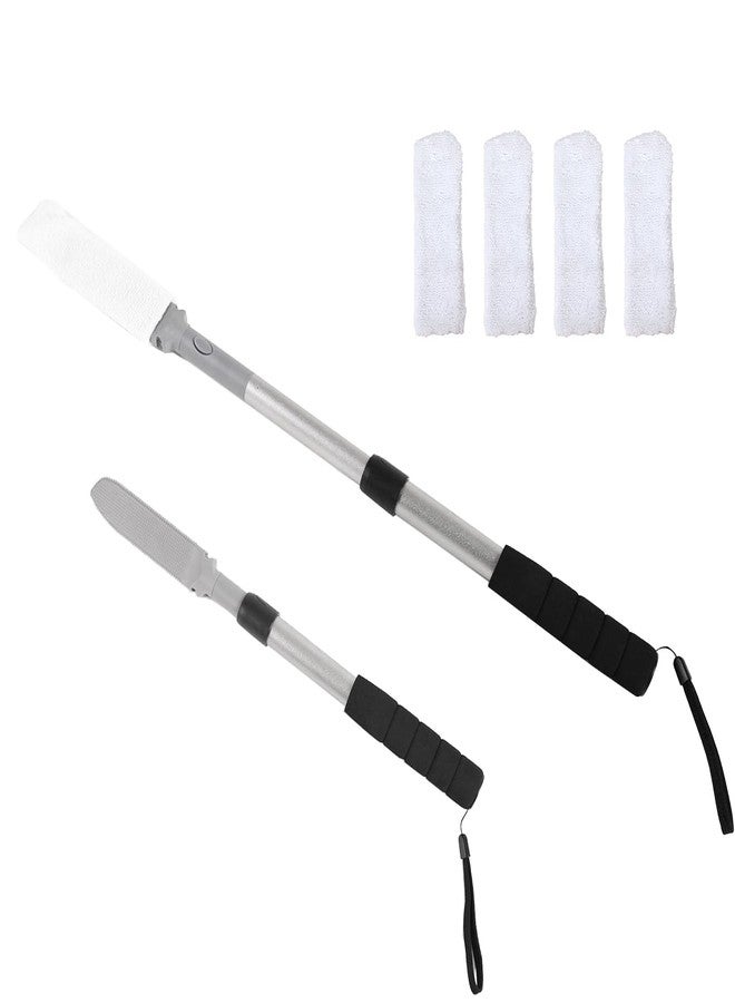 EASACE Toe Cleaning Brush 15.8-22.8in Foot Scrubber in Shower with Long Handle with 4 Reusable Drying Covers, Long- Handled Toe Lotion Applicator for Seniors,Elderly, Disabled Men and Women - Image 1