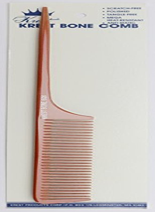 Krest Bone 10 Inch Coarse Teeth Rattail Comb. Professional Comb. Heat Resistant Comb. Styling Combs. Detangle Sectioning Comb. - Image 1