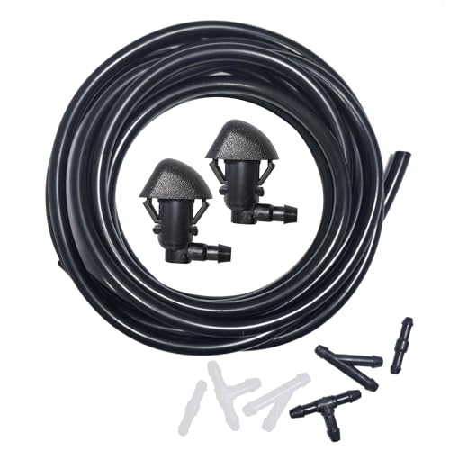 YIENAKFUN Front Windshield Washer Nozzles Kit for Honda Pilot 2009 2010 2011 2012 2013 2014 2015 76810-SZA-A01ZA Wiper Spray Washer Jet with 3M Fluid Hose & 6 Connectors - Image 1