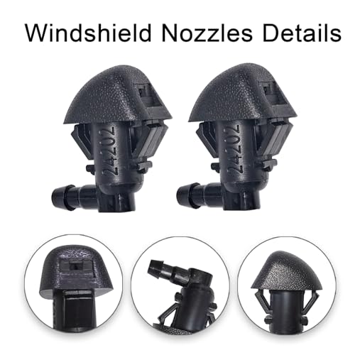 YIENAKFUN Front Windshield Washer Nozzles Kit for Honda Pilot 2009 2010 2011 2012 2013 2014 2015 76810-SZA-A01ZA Wiper Spray Washer Jet with 3M Fluid Hose & 6 Connectors - Image 2