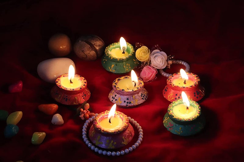 NRSON ® Decorative Traditional Terracotta MATKI Diya Deepak for Diwali Navratri Festival PUJA (Set of 40, Multicolor) - Image 2