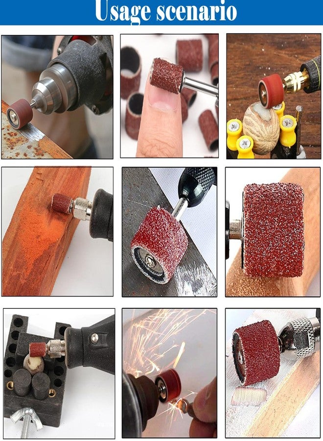 Sunxeke 400 Pieces Sanding Drums Kit,Drum Sander Sleeves 376pcs (80 120 240 320 400 600Grit),24Pcs Drum Mandrels diameters,Sanding Bits Tool Accessories for Dremel Rotary Tool - Image 5