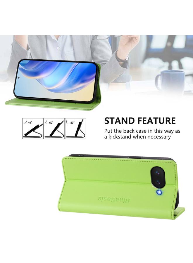 S-TOP Case For Google Pixel 9a RC01 Dual-Folded Magnetic Suction RFID Leather Phone Case - Image 4