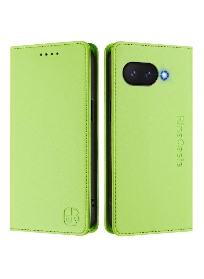 S-TOP Case For Google Pixel 9a RC01 Dual-Folded Magnetic Suction RFID Leather Phone Case - Image 2