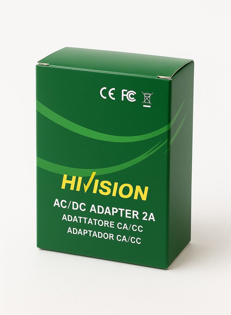 Hivision Universal Power Adapter 12V 2A – AC 100-240V to DC Wall Plug – 1m Cable – UK Plug – Black – For CCTV, LED Strip Lights, Routers and More  - Image 5