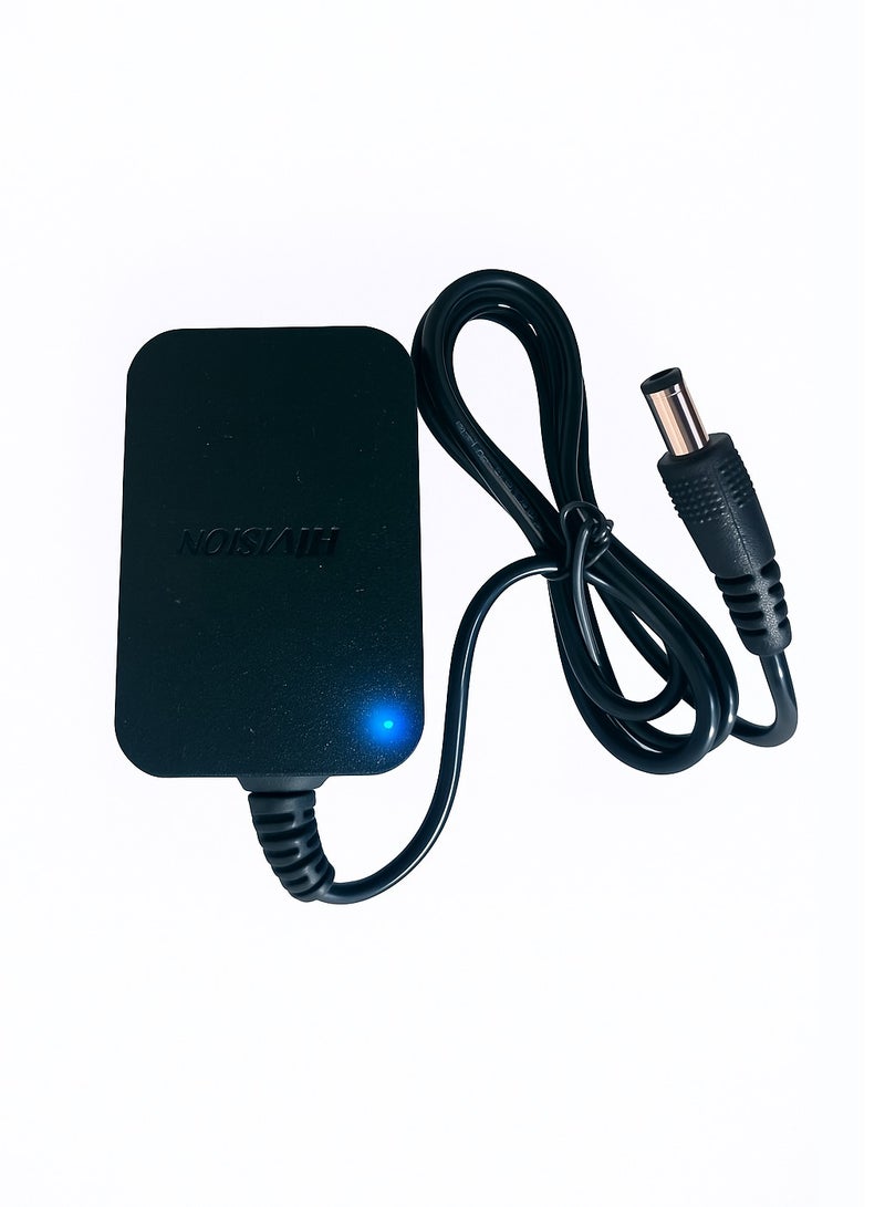Hivision Universal Power Adapter 12V 2A – AC 100-240V to DC Wall Plug – 1m Cable – UK Plug – Black – For CCTV, LED Strip Lights, Routers and More  - Image 2