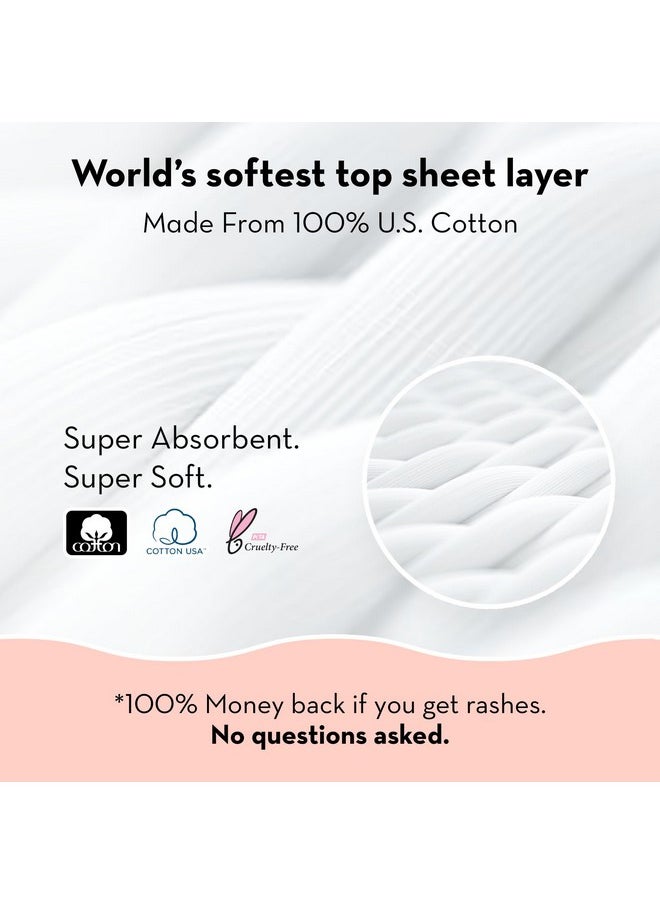 Plush Ultra-Thin Sanitary Pads For Women, 10 Xxl Natural Cotton Sanitary Napkins | Super Absorbent 10 Heavy Flow Xxl + 2 Panty Liners For Rash Free Periods | Pure U.S. Cotton Pads With Disposable Pouch  - Image 3