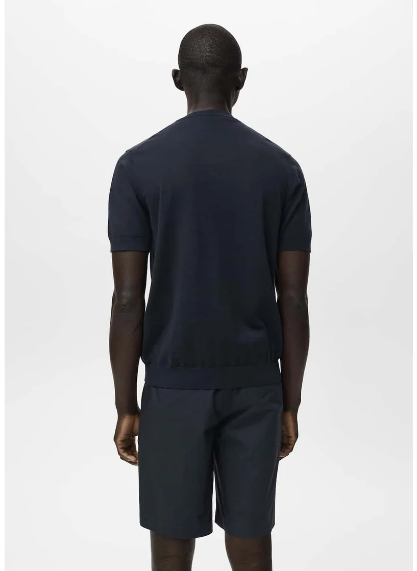 Mango Man Cotton Fine-Knit T-Shirt