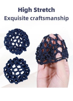 Harse 8 Pcs Ballet Hair Bun Covers and Nets Ballet Dance Bun Covers Elastic Women Hair Nets Stretchy Elastic Hair Nets for Buns Invisible Knit Hairnets Handmade Crochet Bun Cover for Dance Women Girls  - Image 3