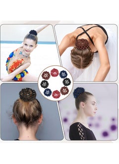 Harse 8 Pcs Ballet Hair Bun Covers and Nets Ballet Dance Bun Covers Elastic Women Hair Nets Stretchy Elastic Hair Nets for Buns Invisible Knit Hairnets Handmade Crochet Bun Cover for Dance Women Girls  - Image 4