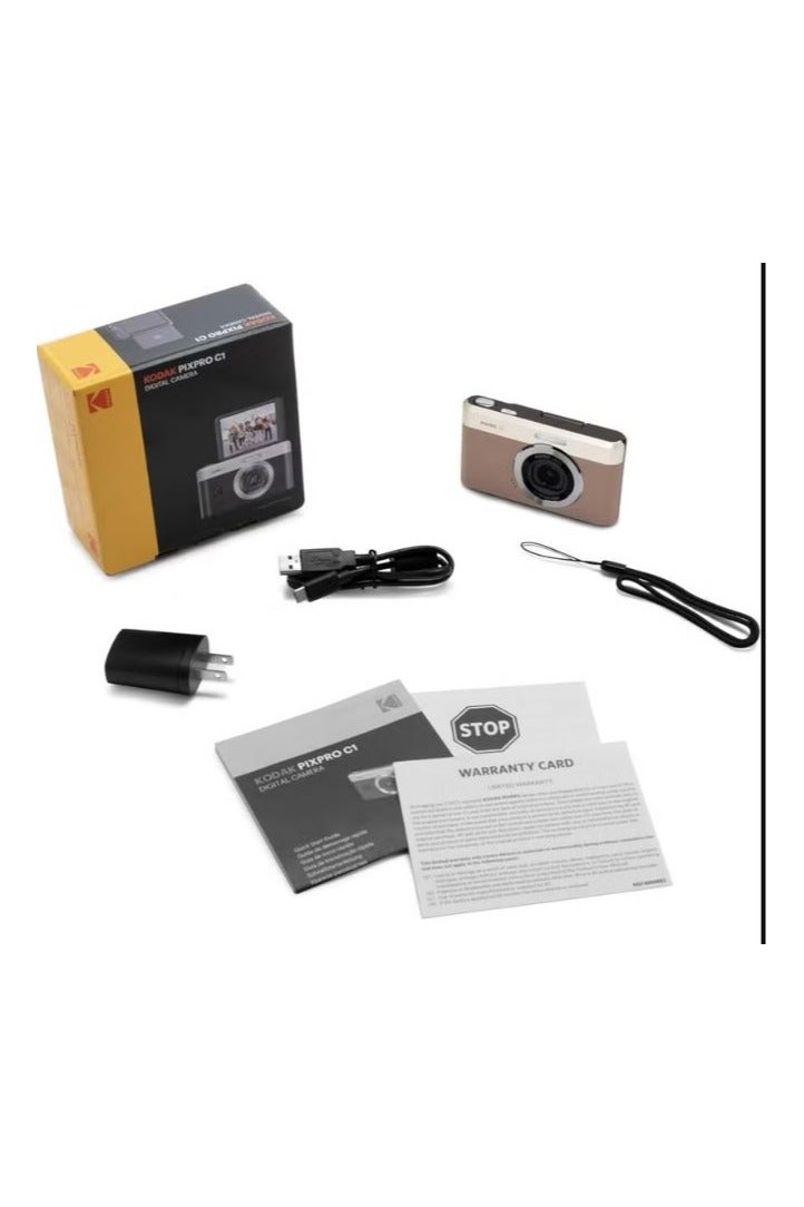 Kodak Pixpro C1 Compact Digital Camera 13MP BSI CMOS, 4X Zoom, 7.1cm LCD, LED Flash, Rechargeable Battery – Brown - Image 3