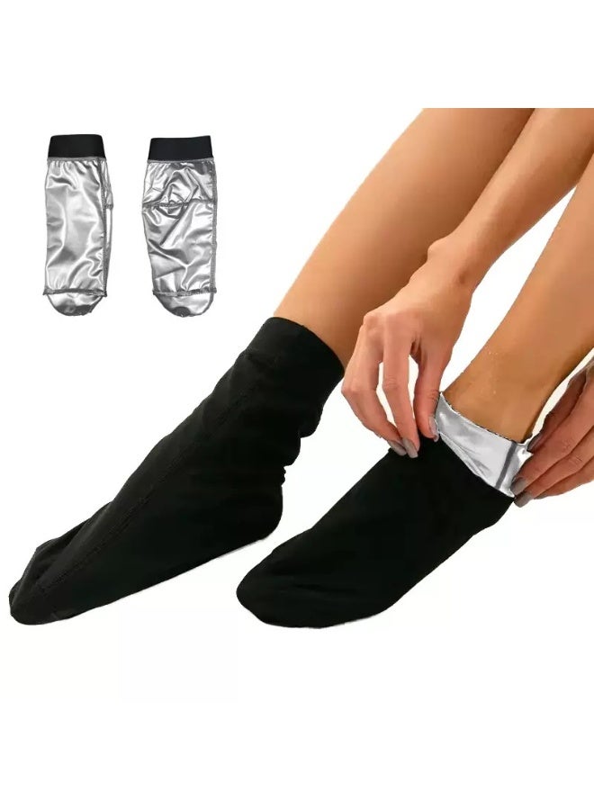 Women Sauna Sweat Suit Set – Zipper Long Sleeve Top & High Waist Shaping Pants with Gloves & Socks, Thermal Workout & Weight Loss Training Suit - Image 4