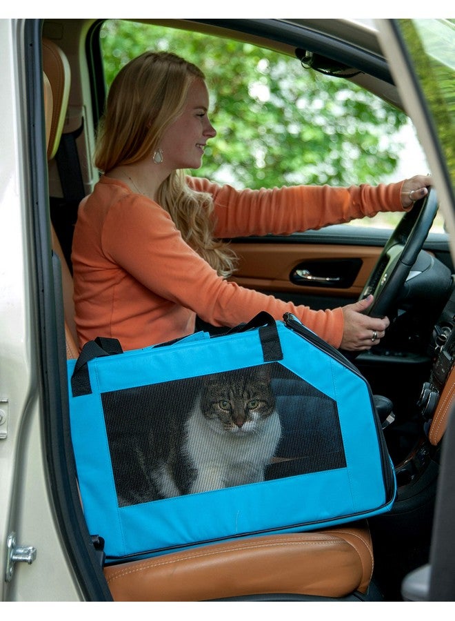 بت جير حامل أمان للحيوانات الأليفة ومقعد سيارة من Pet Gear Signature للكلاب والقطط الصغيرة، أزرق قطبي - Image 4