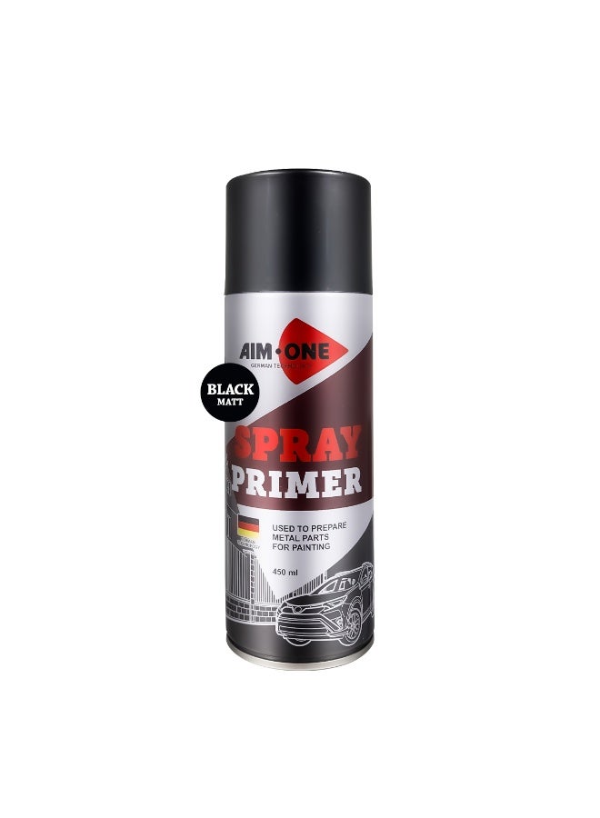 هيتكس برايمر بخاخ إيم ون أسود غير لامع - برايمر سريع الجفاف، مانع للصدأ، مناسب لأسطح السيارات، متعدد الاستخدامات، 450 مل - مثالي للمعادن والبلاستيك والخشب - Image 1