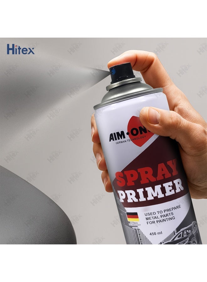 هيتكس برايمر بخاخ إيم ون أسود غير لامع - برايمر سريع الجفاف، مانع للصدأ، مناسب لأسطح السيارات، متعدد الاستخدامات، 450 مل - مثالي للمعادن والبلاستيك والخشب - Image 4