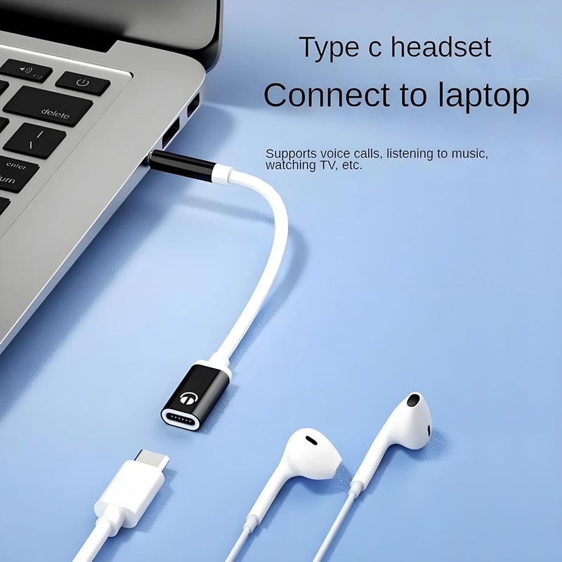 محول مقبس سماعة الرأس، كابل صوتي ذكر 3.5 مم إلى أنثى TypeC، كابل محول صوتي من USB C إلى Aux، متوافق مع مشغلات MP3، مشغلات الأقراص المضغوطة، أجهزة الكمبيوتر المحمولة، الأجهزة اللوحية، الهواتف الذكية (أسود) - Image 5