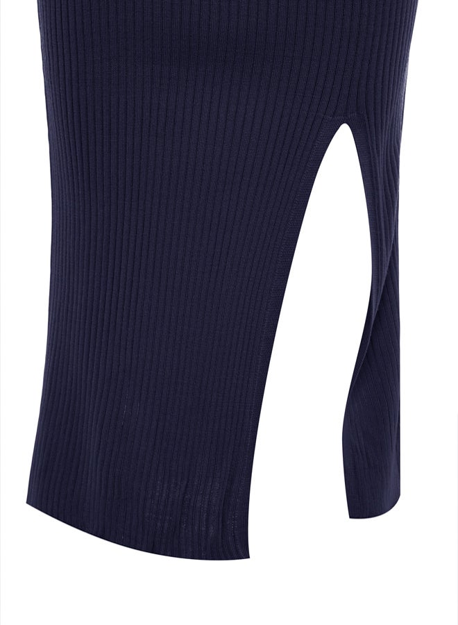 trendyol Navy Blue Crop Knitwear Set - Lower and Upper Set - Image 5