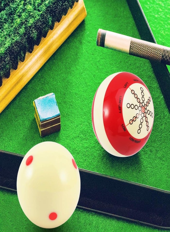 QWLWBU 2Pcs Professional Billiard Training Cue, Pool Cue Ball, 2.25in (Red+White) - Image 4