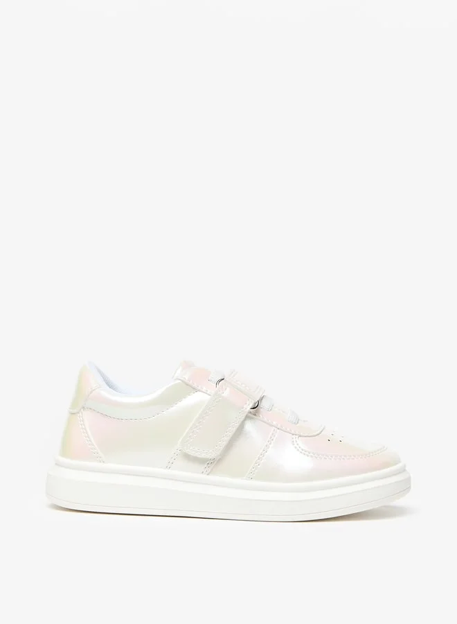 جونيورز Colourblock Sneakers with Hook and Loop Closure