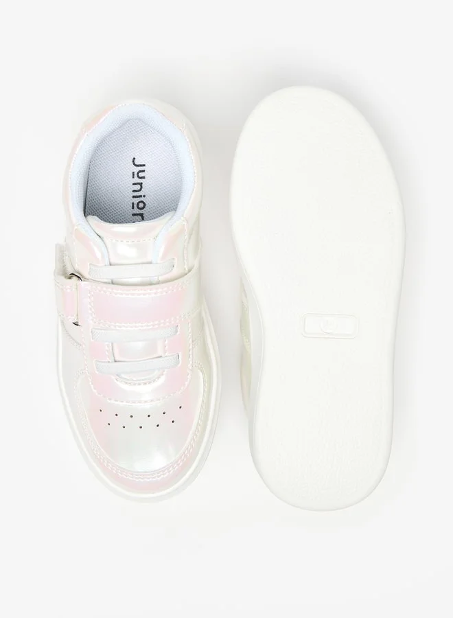 جونيورز Colourblock Sneakers with Hook and Loop Closure