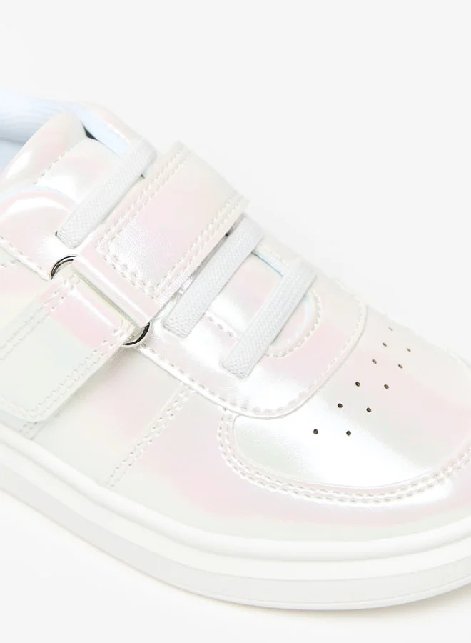 جونيورز Colourblock Sneakers with Hook and Loop Closure