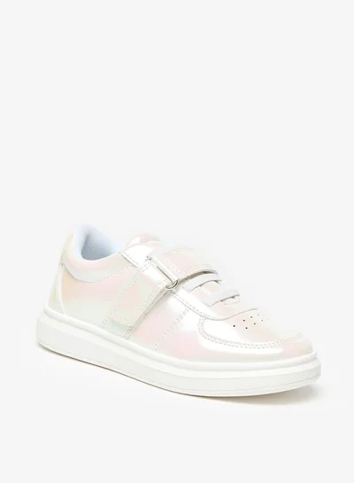جونيورز Colourblock Sneakers with Hook and Loop Closure