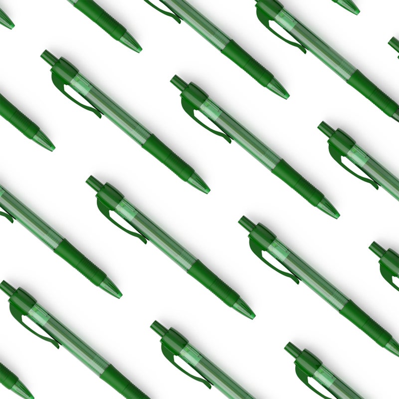 deegtran Pens Bulk, 30 Pack No Bleed Green Ink Click Pens with Soft Grip, Wholesale Retractable Ballpoint Pens for Office School, Medium Point Smooth 1.0MM - Image 5