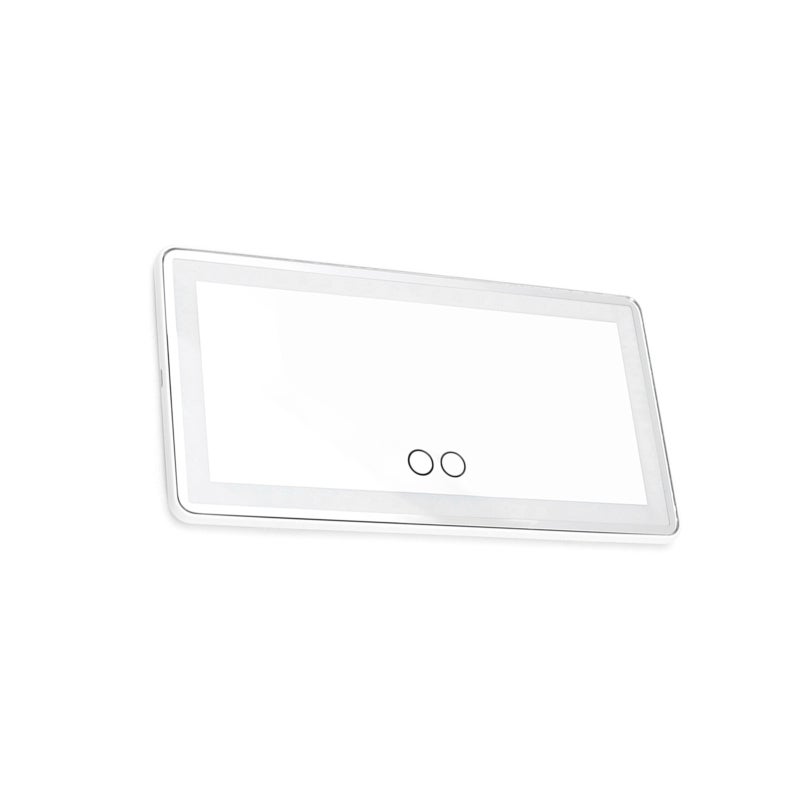 Car Sun Visor Vanity Mirror: 26*13.5*0.9cm White - 3 Light Modes Double Touch Control 1500mAh Rechargeable Battery for Car Makeup Application - Image 1