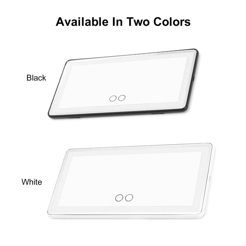 Car Sun Visor Vanity Mirror: 26*13.5*0.9cm White - 3 Light Modes Double Touch Control 1500mAh Rechargeable Battery for Car Makeup Application - Image 4