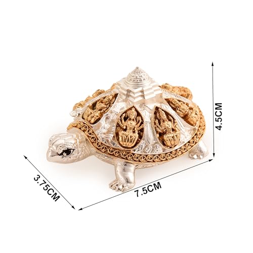 DHRUVS COLLECTION 24k Gold & 999 Silver Plated Tortoise, Turtle for Vastu, Wealth, Home Decor, Temple, Pooja Room, Good Luck Gift (Small - 7.5 x 3.75 x 4.5 cm) - Image 4
