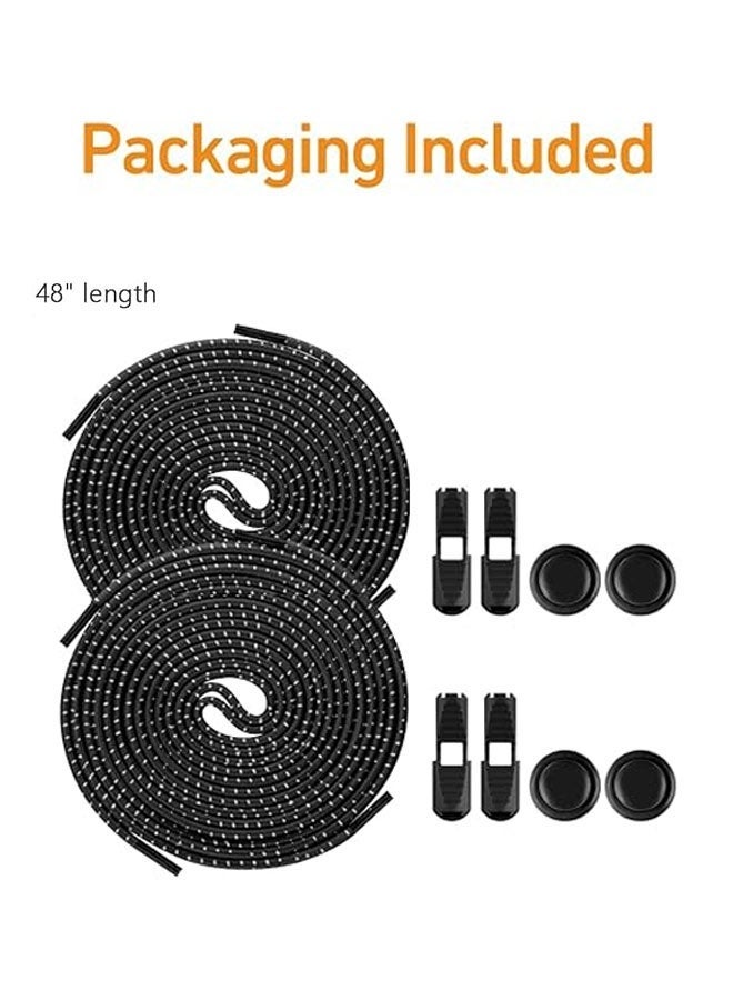 2 Pairs No Tie Elastic Trainer Laces, Easy Lock Shoelaces For Sport Running Walking Boots, String Shoe Lace For Adults Kids Women Mens - Image 2