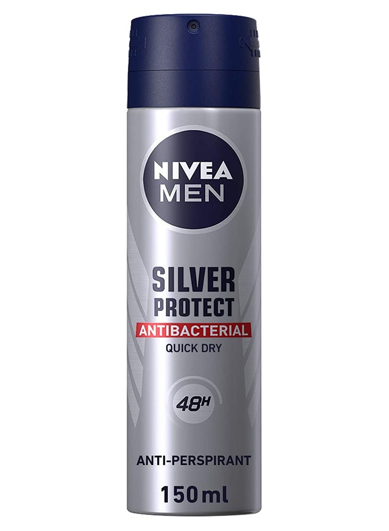 Nivea NIVEA Men Silver Protect Deodorant Spray 150ml - Image 1