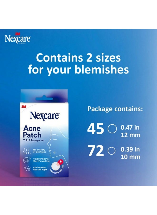 Nexcare Nexcare Thin and Transparent Acne Patch, Skin Cover Absorbs Pus and Oil from Clogged Pores, Made with hydrocolloid, tab Allows for Easy Removal from Liner - 117 Pimple Patches  - Image 4