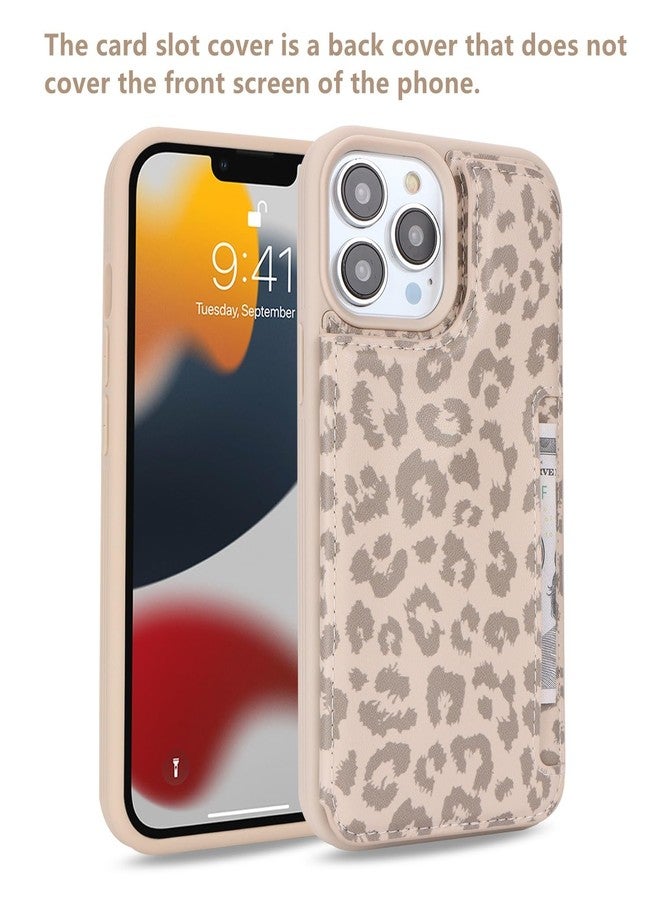 iCoverCase Compatible with iPhone 13 Pro Case with Card Holder, Wallet Phone Case for Women Men RFID Blocking PU Leather Protective Case 6.1 Inch (Beige Leopard) - Image 3